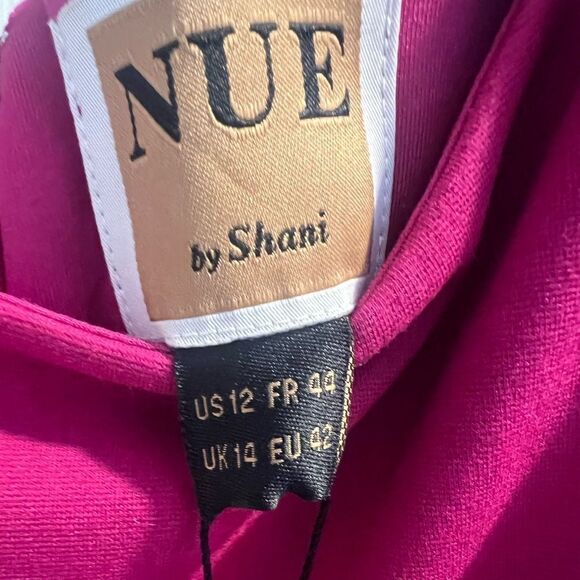 NWT Nue By Shani Sleeveless Jersey Sheath dress with removable peplum in size 12 - Picture 7 of 10